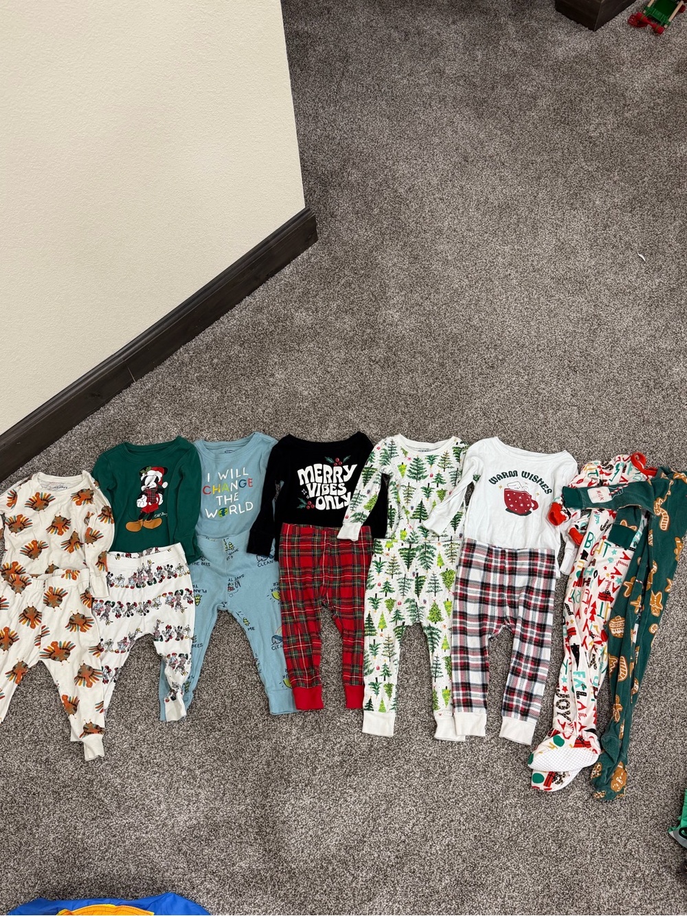Holiday Baby/Toddler Pajama Bundle - Assorted Prints & Greens